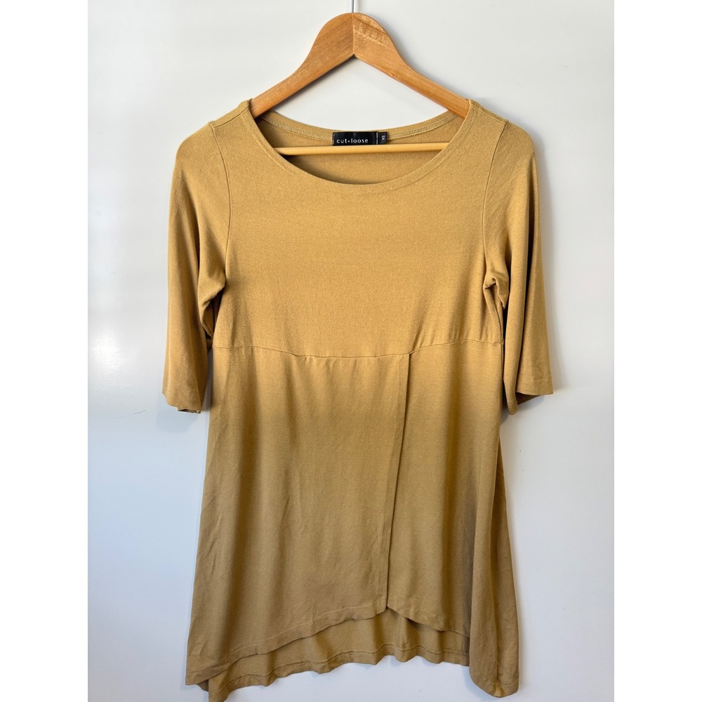 Cut Loose Tunic Top Hi-Low Hem 3/4 Sleeve Casual Comfy‎ XS